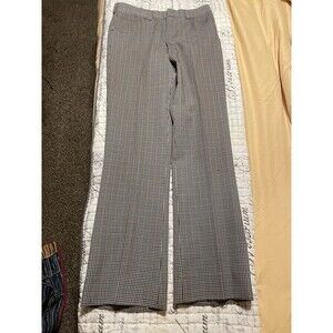 Authentic Houndstooth 1970’s Trouser Pants Slacks Wide Leg Polyester No SizeTag